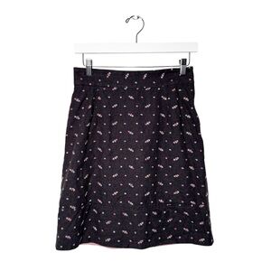 Odille Charcoal Gray Micro Floral Mini Skirt Size 4